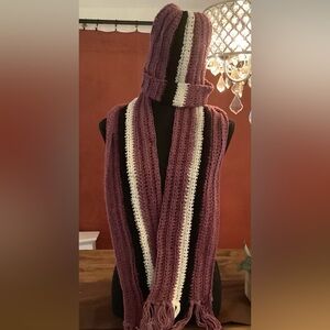 Hand crocheted hat and scarf set
